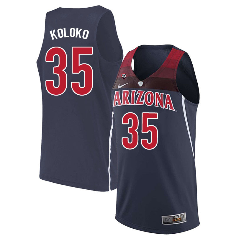 Men #35 Christian Koloko Arizona Wildcats College Basketball Jerseys Sale-Navy